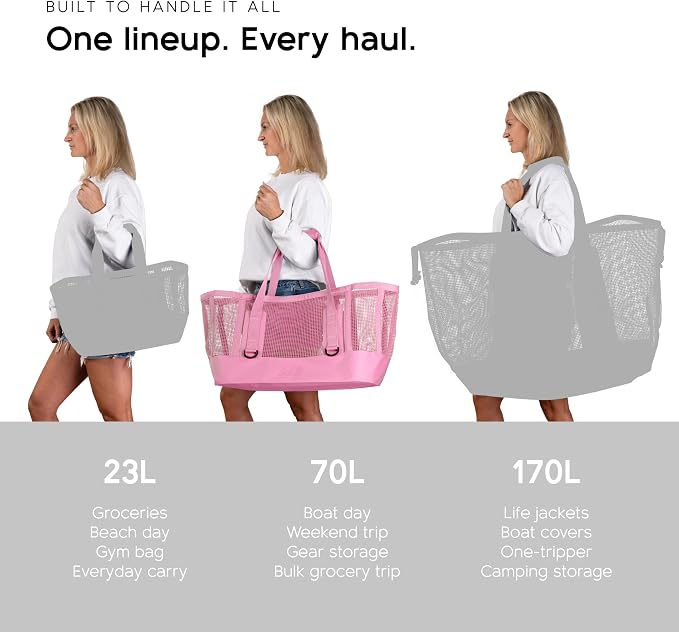 MISSION Boat Gear CASSI Heavy-Duty Outdoor Tote and Waterproof Marine-Grade Mesh Boat Bags