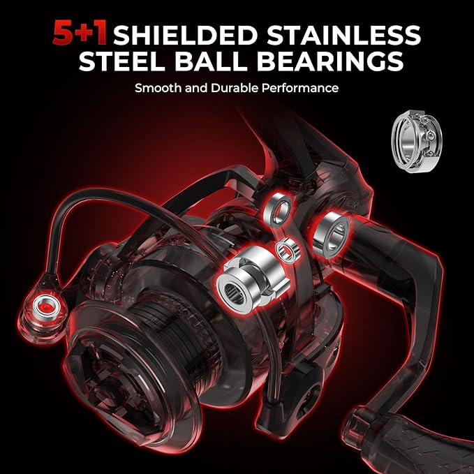KastKing Royale Legend Fishing Reel - 5.2:1/6.2:1 Gear Ratio Spinning Reel, Up to 22 Lbs of Carbon Drag, 5+1/7+1 Stainless Steel Ball Bearings, Graphite Frame, Asymmetric Spinning Reel Rotor Design