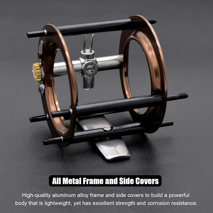 X-Tribe Round Baitcasting Fishing Reel, Synchronized Level Wind System, 17 LBs Powerful Carbon Drag, 5.3:1 Gear Ratio, Single Power Handle, All Metal Frame and Side Covers for Saltwater