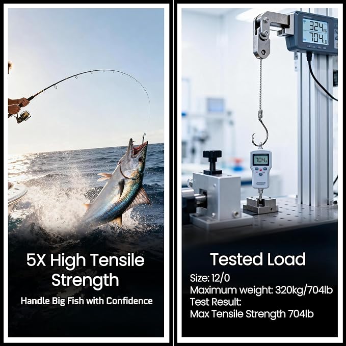 FishTrip 25pcs Circle Hooks Saltwater, in-Line 5X Strong Fishing Hooks for Saltwater & Freshwater, Live Bait Non-Offset Wide Gap Fish Hook for Catfish, Striped, Bass, Salmon, Mackerel, Tuna
