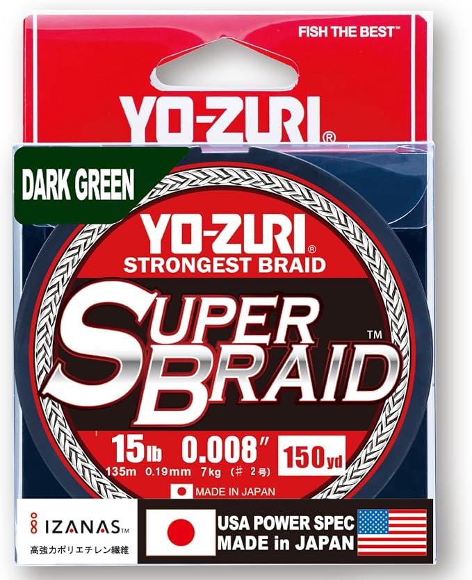 Yo-Zuri SuperBraid Dark Green 150 Yards Superbraid Fishing Line