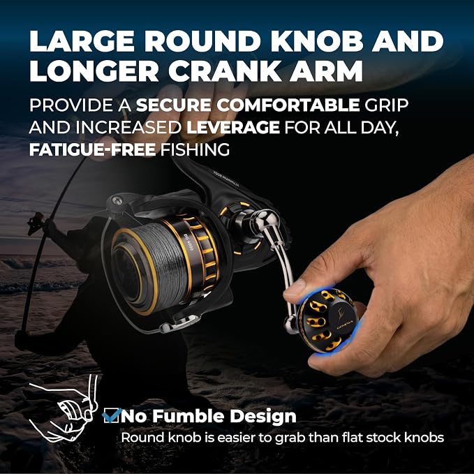 GOMEXUS Power Handle for Daiwa BG 1500-8000 (Choose Option for Different Size)【Notice】 Not for BG SW. Please do not Adapt to Other reels to Avoid Damage to The Reel