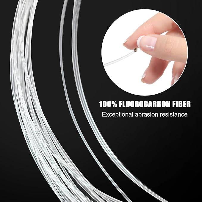 Fishing Fluorocarbon Leader with Swivel and Snaps ，Fluorocarbon Leader Connects Lures, Bait, or Connects Hooks for Saltwater & Freshwater Fishing, 12/24 Pcs