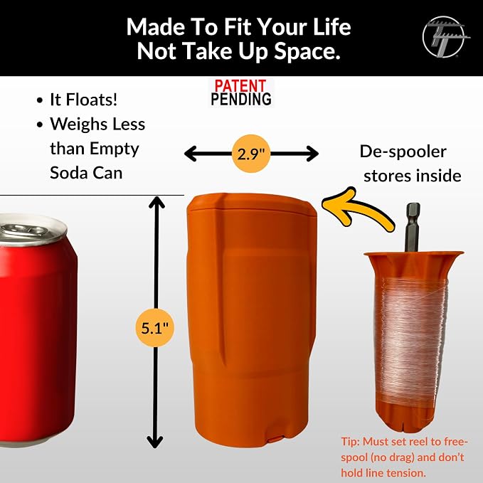 Fishing Line Trap | Line Stripper & Disposal Tool | Patent-Pending System to Save You Time and Protect Environment | Re-usable | Cup Holder Size for Boats, Kayaks & Bank Fishing | <=20lb Mono line