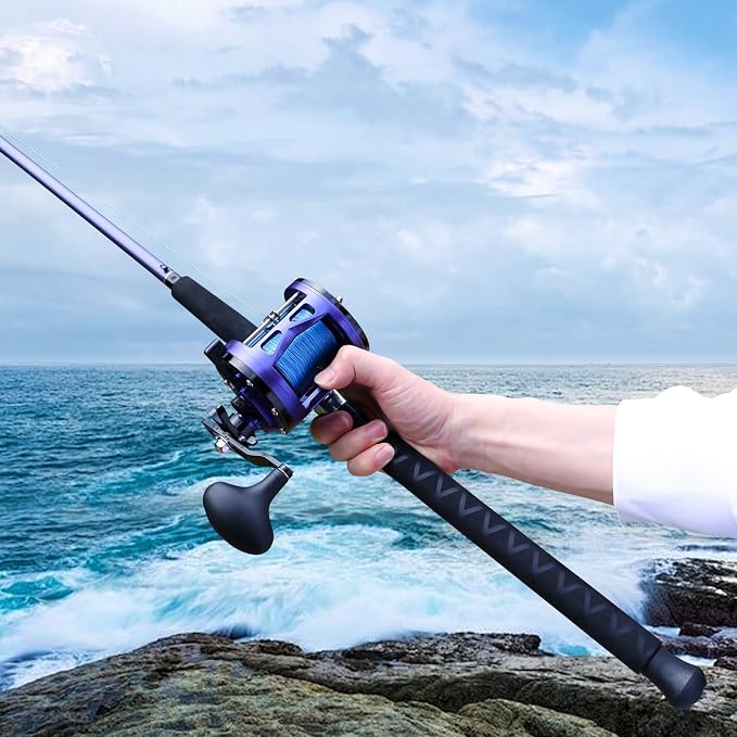 Sougayilang Spinning Rods, Strong Carbon&Glass Composite Fishing Pole with Stainless Steel Line Guides for Catfish- 7'0"