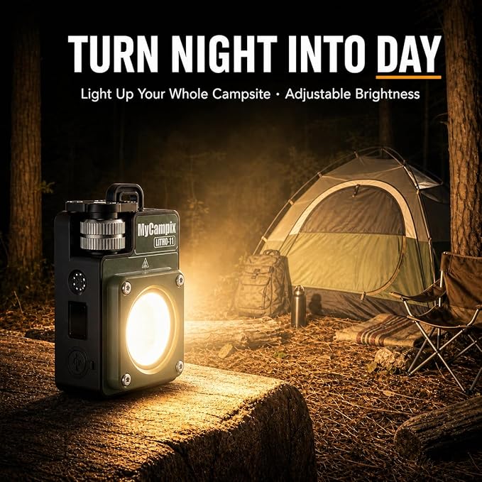 Portable Camping Light, 3500LM Adjustable LED Camping Lantern Rechargeable with 2.5-15H Runtime&Screen, Alloy Waterproof Camp Light for Power Outages, Emergency, Hurricane(2-Pack Green)
