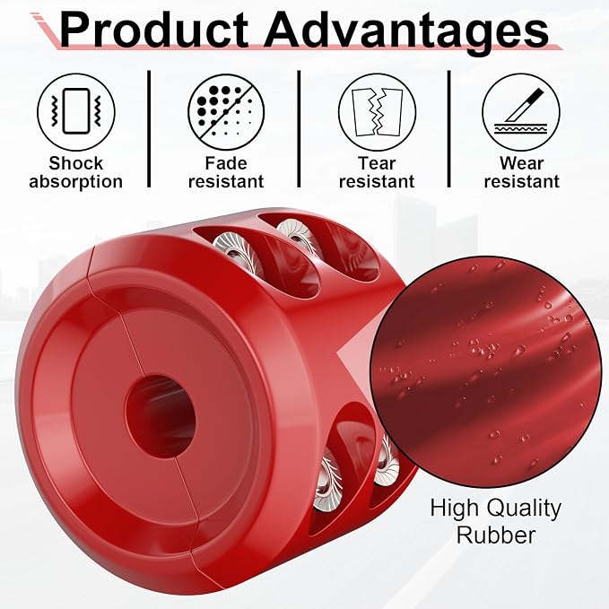 BFXM Winch Stopper for Cable, Rubber Winch Cable Stopper with Allen Wrench to Protect Winch Rope from Wear and Tear, Winch Accessories for ATV, UTV, Truck (Red)