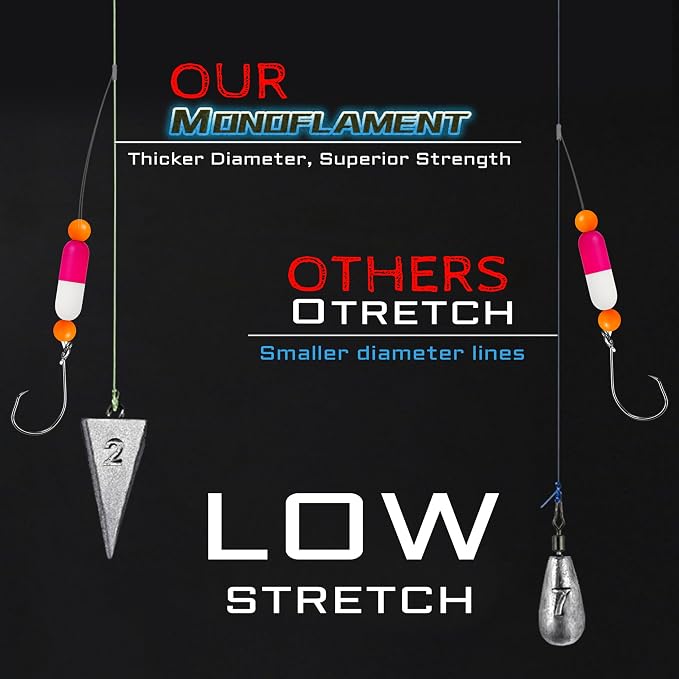 Pompano Rig Saltwater Surf Fishing Rigs – Double Drop Leader Rigs with Hooks, Floats, Beads & Snap – Easy Pre-Tied Terminal Tackle for Pompano, Whiting, Redfish