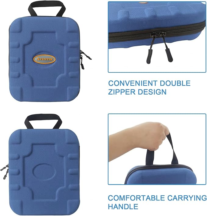 Aventik Fishing Tackle Binder Hard EVA Shell Cover Fishing Bait Organized Storage Saltwater Resistant Fishing Tackle Storage Bag(blue)