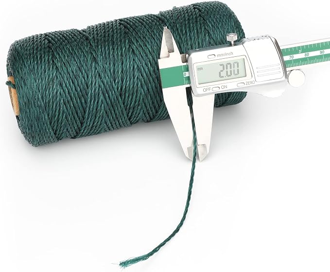 jijAcraft 426 Feet Green Nylon Twine, #36 Mason Nylon String Line, Nylon Gardening Line String, Durable Twisted Construction String Building Line for Climbing Plants, Gardening, Crafting