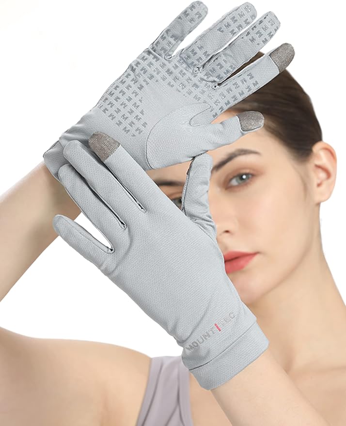 UV Protection Gloves Men's Women's Finger Tip Touchscreen Gloves UPF 50+ Sun Protective Glove for Cycling Fishing Running Hiking Boating Garden Safari Outdoor Activitie