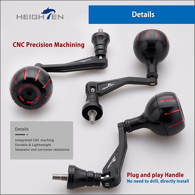 HEIGHTEN Fishing Reel Handle for Penn Spinfisher VI/Slammer III IV/Battle II III DX/Pursuit III IV/Fierce II III