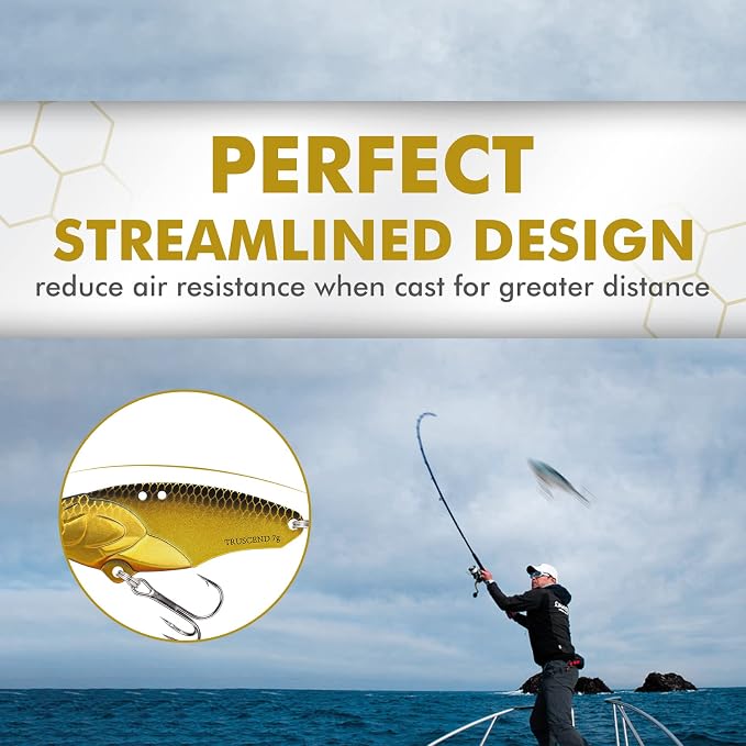 TRUSCEND Swim or Jig Fishing Spinner Baits for Freshwater and Saltwater, Rooster Tail Fishing Lures for Trout Bass Walleye Crappie Salmon Pike, Blade Bait with Copper Blade