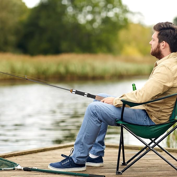 TOYANDONA Pocket Telescopic Fishing Rod, 25.6 Inch Carbon Mini Ultra-Light Ice Fishing Rod Cork Handle, Travel Fishing Pole for Saltwater Freshwater Fishing Gifts for Man