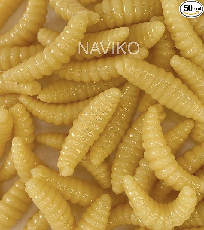 Fake Maggots Realistic Soft Fishing Lures - Worms & Bugs That Look Real 50pcs