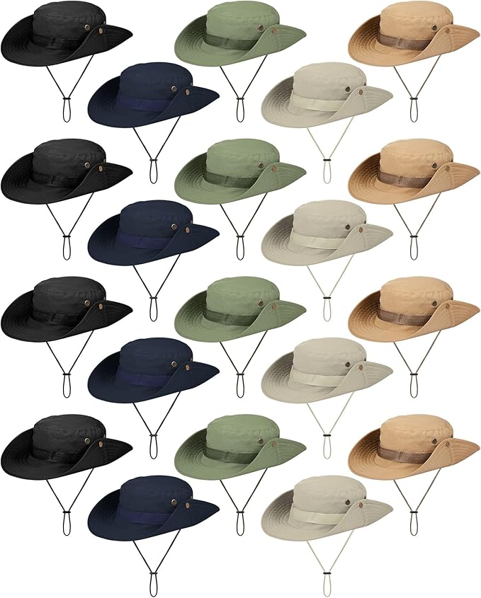 Foaincore Safari Hats Wide Brim Boonie Bucket Hats Sun Protection Summer Fishing Hat for Men Women Hunting Hiking