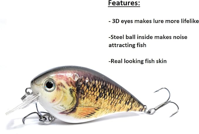 Crankbait for Bass Fishing inches Shallow Diving Crank Bait Square Bill Cranking Fishing Lures