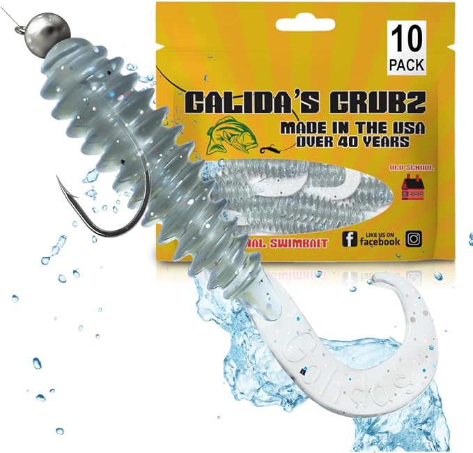 Galida's Grubz Soft Plastic Fish Bait Lures for Fishing | Fishing Bait Lure with Deep Ribs | Great for Beginners and Advanced Fishermen