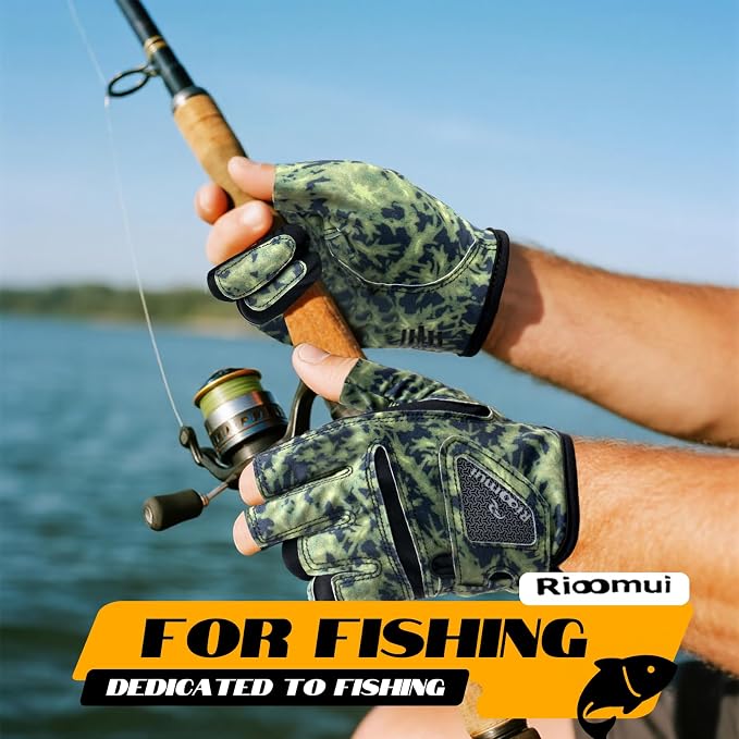 3-Cuts Fishing Gloves Men, Lightweight Breathable Anti-Slip Kayak Gloves Women for Kayaking, Sailing,Paddling,Rowing Enhanced Grip and Comfort