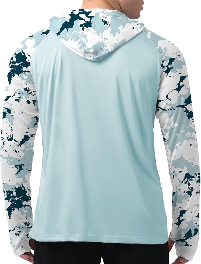 Men's UPF 50+ Sun Protection Hoodie Shirt Long Sleeve SPF Fishing Outdoor UV Hiking Lightweight Shirts
