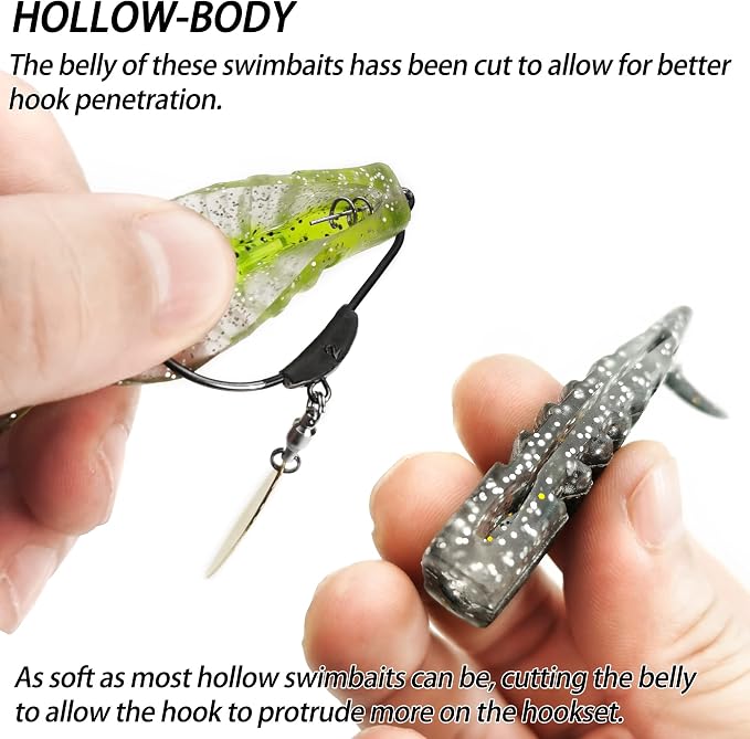 Soft Fishing Lures Shad Minnow Swimbaits, Pre-Rigged Jig Heads Paddle Tail Swim Baits for Bass, Trout, Walleye, Crappie, Sinking Jigs Bait for Saltwater Freshwater, Fishing Gifts for Men