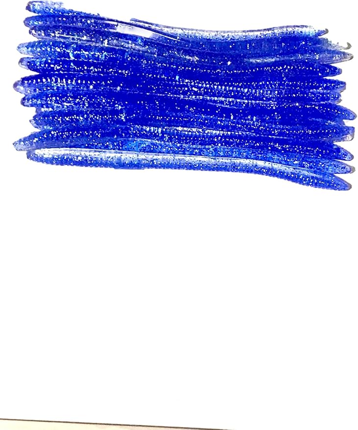 20 Pcs 6.25" Drop Shot Finesse Worms (Scented, Floats) Soft Plastic Baits for Bass Fishing
