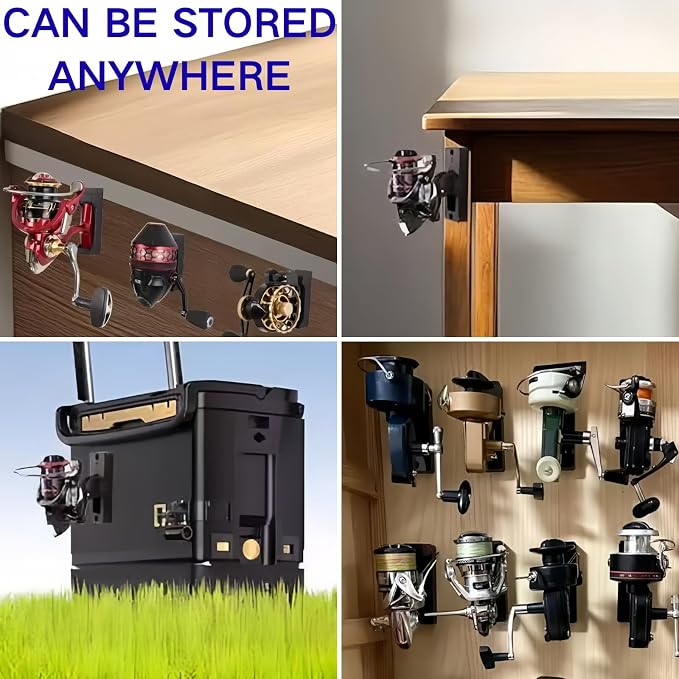 4 Pieces Fishing Reel Display Holder, Fishing Reel Wall Mount Rack, Display Stand Fishing Reel, Fish Gear Equipment Organization Storage Rack
