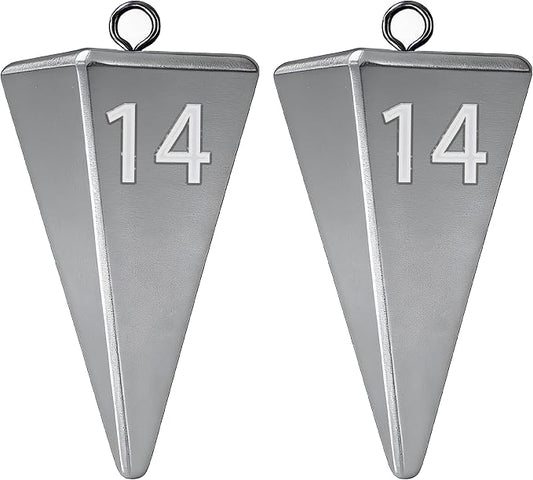 Pyramid Sinkers Fishing Weights, Saltwater Fishing Sinkers for Surf Fishing Gear Tackle - 1oz, 2oz, 3oz
