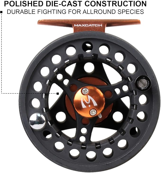 M MAXIMUMCATCH Maxcatch ECO Large Arbor Fly Fishing Reel (3/4wt 5/6wt 7/8wt) and Pre-Loaded Fly Reel with Line Combo