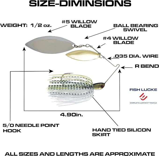 Luck E Strike Jimmy Houston Legends Spinner Bait with Willow Blades
