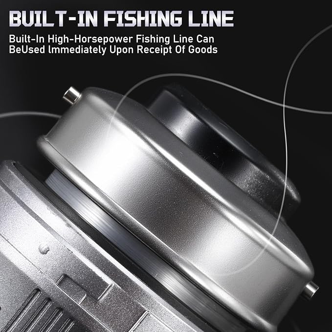 Sougayilang Spincast Fishing Reel, Size 30 Reel, Right or Left-Hand Retrieve, 3.9:1 Gear Ratio, Pre-spooled with Mono Fishing Line