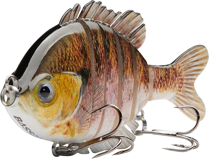 BASSDASH SwimPanfish Multi Jointed Panfish Bluegill Swimbaits Hard Topwater Bass Lures Fishing Lure Crank Saltwater 3.5in/0.85oz