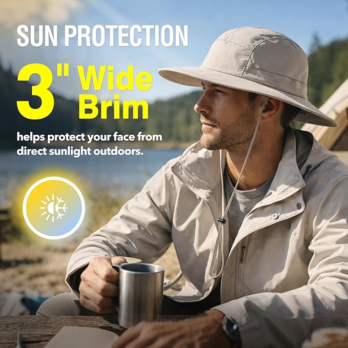 TOP-EX XL/XXL Waterproof Mens Sun Hat Wide Brim UPF 50+ Bucket Hat for Women Sun Protection Outdoor Hiking