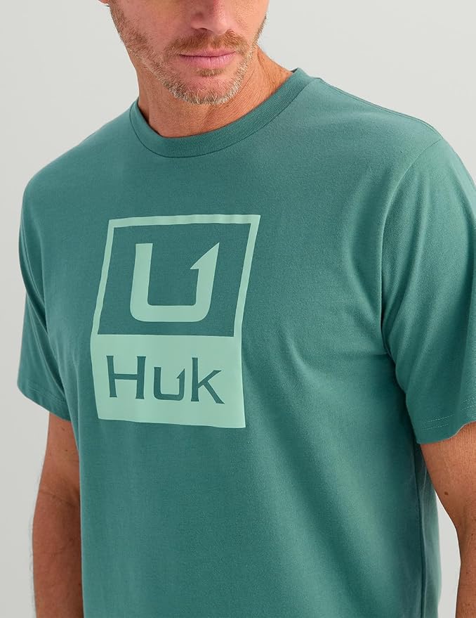 HUK Mens Performance Fishing Logo Tee, Short Sleeve T-Shirt for Men