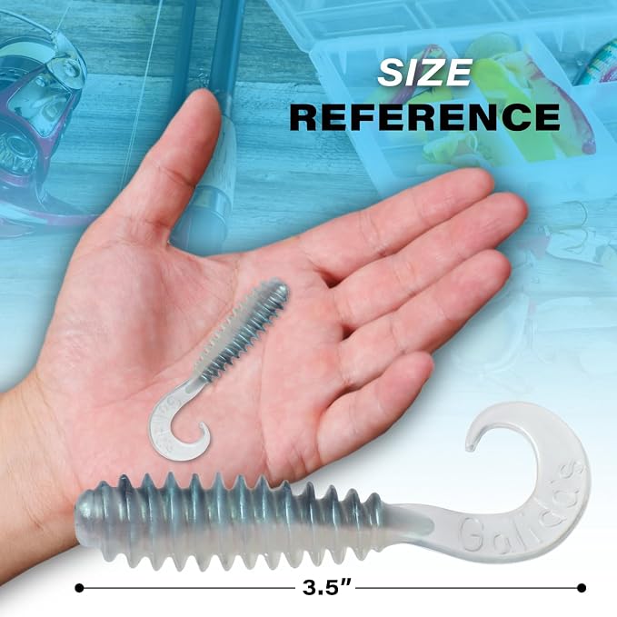 Galida's Grubz Soft Plastic Fish Bait Lures for Fishing | Fishing Bait Lure with Deep Ribs | Great for Beginners and Advanced Fishermen
