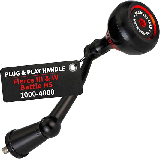 Foldable Power Handle for Penn Fierce III IV, Battle III HS Spinning Reel Replacement Handle (Not for Fierce Live Liner)