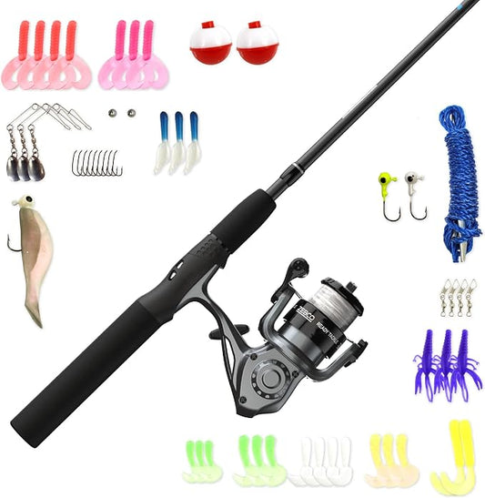 Zebco Ready Tackle Spinning Reel and Fishing Rod Combo, Includes Tackle Kit