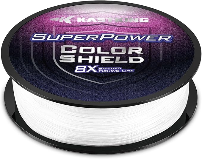 KastKing Superpower ColorShield Braided Fishing Line - Colorfast Braided Line, 100% Solution Dyed UHMWPE Fiber, Smooth & Strong Superline, Near Zero Stretch, Sensitive, High Abrasion Resistance