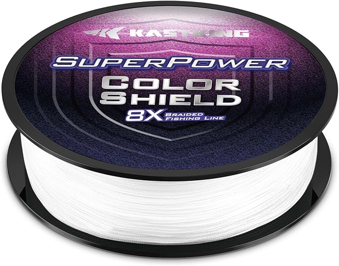 KastKing Superpower ColorShield Braided Fishing Line - Colorfast Braided Line, 100% Solution Dyed UHMWPE Fiber, Smooth & Strong Superline, Near Zero Stretch, Sensitive, High Abrasion Resistance