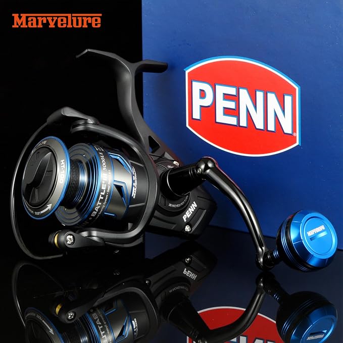Foldable Power Handle for Penn Battle II III IV, Battle IV HS, Battle III LE Spinning Fishing Reel Replacement Handle
