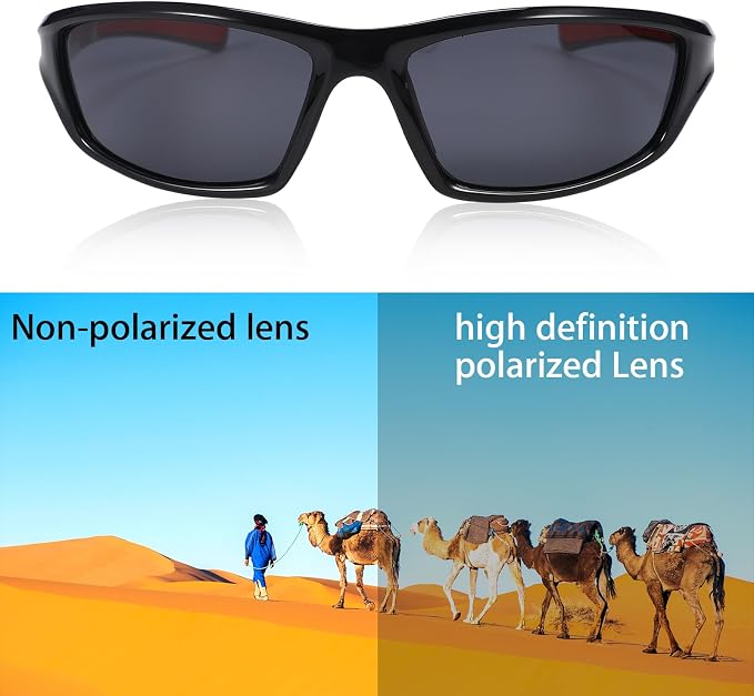 TOODOO 4 Pairs Men Polarized Sunglasses with UV Protection Driving Glasses Sports for Sport Outdoor Activities