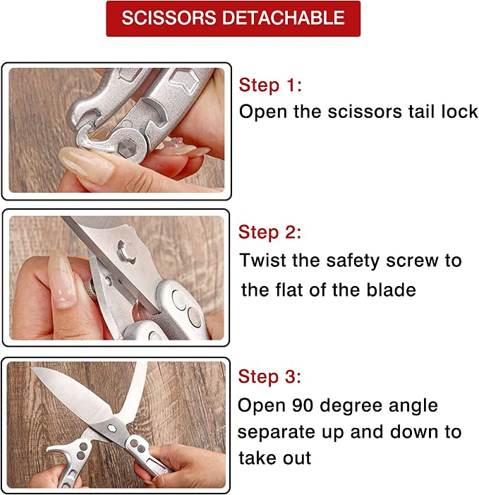 Poultry Shears Scissors Heavy Duty,Kitchen Shears,Multi-purpose Stainless Steel Kitchen Scissors for Christmas Turkey Food , Chicken,Fish,Meat,Separable easy to clean thoroughly,Dishwasher Safe.