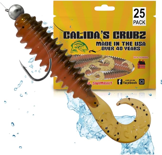 Galida's Grubz Soft Plastic Fish Bait Lures for Fishing | Fishing Bait Lure with Deep Ribs | Great for Beginners and Advanced Fishermen