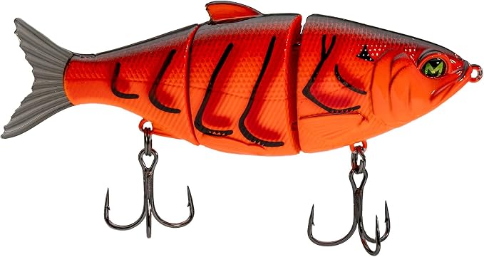 Lew's MachShad Fishing Lure, Lipless Jointed Swimbait, Realistic Swimming Action, Slow Sinking, Size 4 Mustad KVD Elite Short Triple Grip Treble Hooks