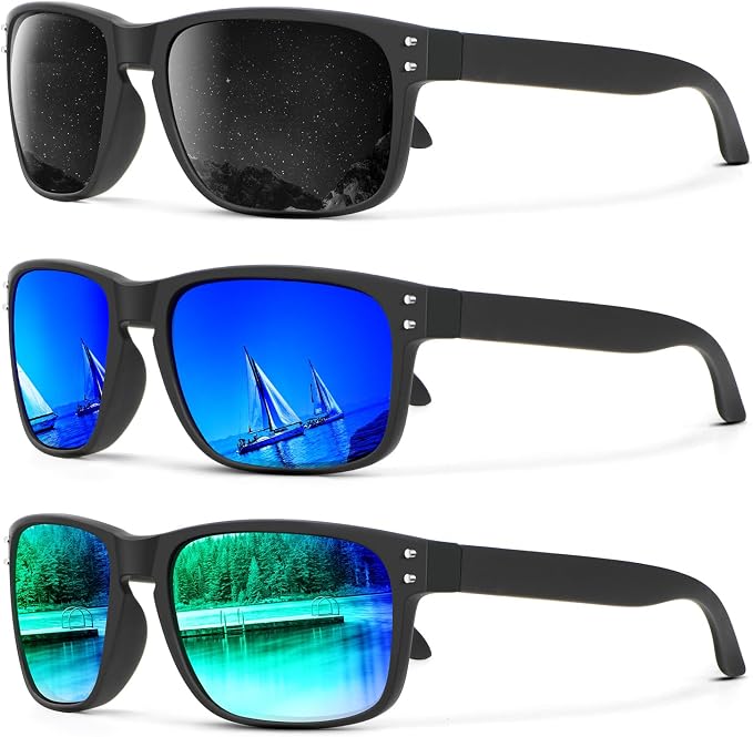 KALIYADI Polarized Sunglasses for Men and Women Vintage Style Sun Glasses for Fishing Running Driving with UV Protection