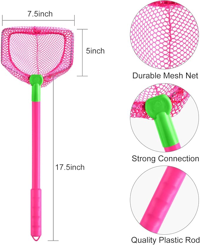 Coopay 2 Pieces Butterflies Fishing Net Catching Bug Floating Bait Beach Nets for Outdoor Playing