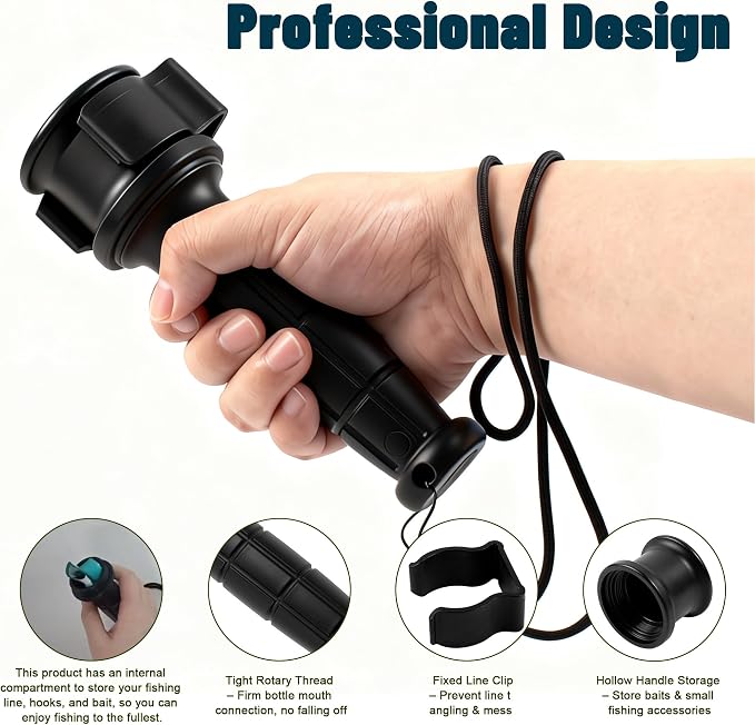 2.0 Backpacker Survival Fishing Kit, Emergency Lightweight Fishing System for Travel, Hiking, Camping (Black)