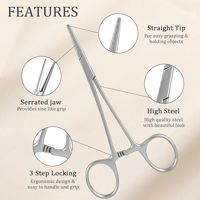 14G 16G 18G 20G Piercing Taper Piercing Ball Grabber Tool Stainless Steel Flat Back Earring Applicator Tool Threadless Insertion Pin Curved Body Piercing Kit for Ear/Nose/Navel/Lip/Eyebrow