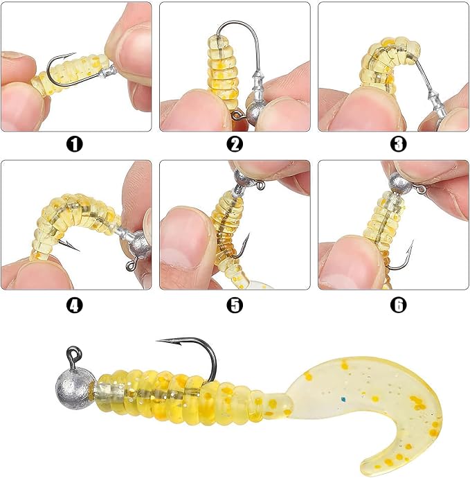 AMYSPORTS Bass Saltwater Jig Head Hooks Freshwater Sharp Jig Hooks Lead Round Ball Fishing Jigs Lead 1/8oz-1/2oz