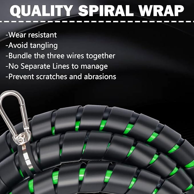 KOOTANS 15FT Semi Truck Air Line Kit 3 in 1 ABS 7 Way Electrical Cable Cord and Air Brake Hoses with Glad Hands and Gladhand Handles Air Lines Set for Semi Truck Trailer Tractor